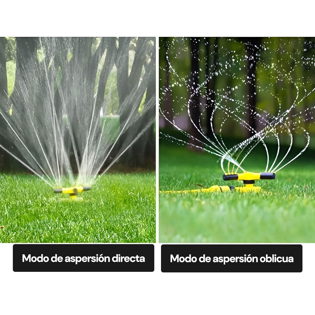 RainFlow Pro | Rotación 360° que cubre cada rincón del jardín