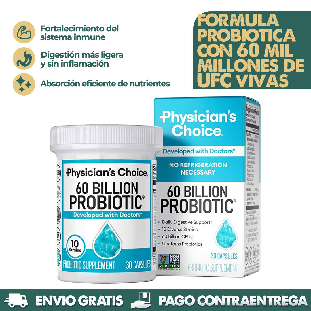 60 Billion Probiotic | Digestión más ligera