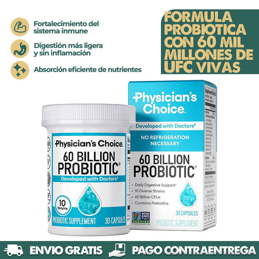 60 Billion Probiotic | Digestión más ligera