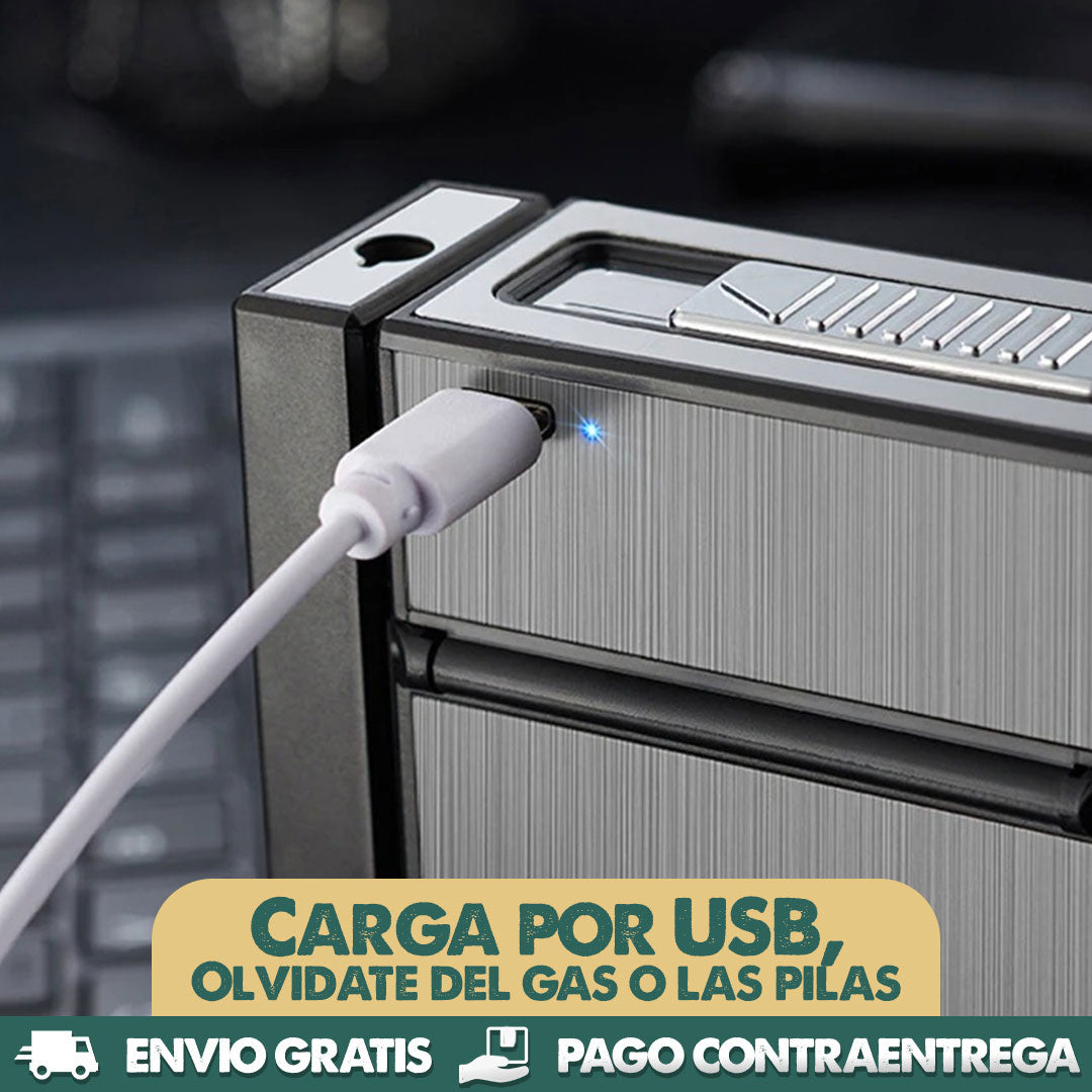 SmokeSafe™ | Encendedor eléctrico con estuche metálico